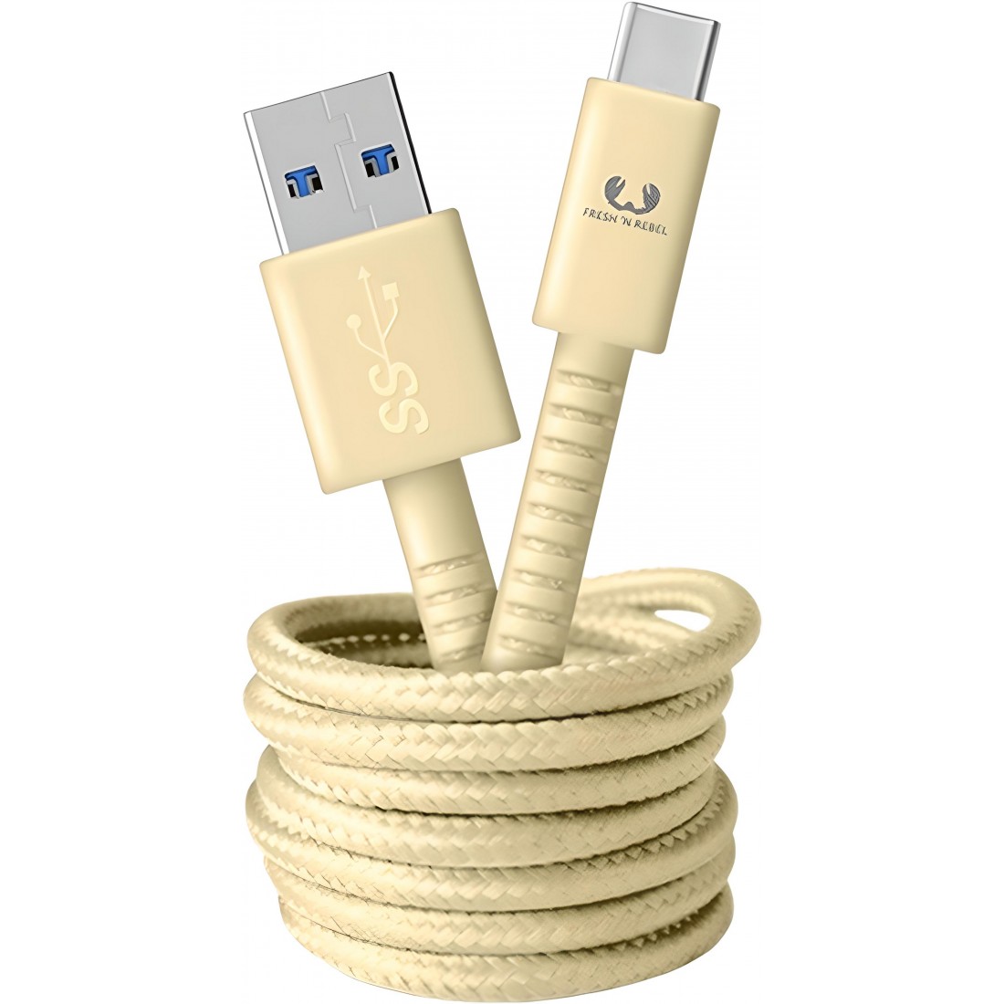 Кабель USB-A to USB-C Fresh 'N Rebel Fabriq Cable Buttercup (1,5m) (2CCF150BC)