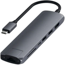 Адаптер Satechi Aluminum Type-C Slim Multi-Port with Ethernet Adapter Space Gray