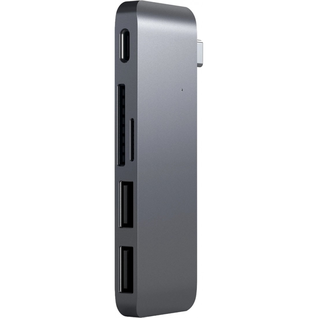 Адаптер Satechi Aluminum Type-C USB 3.0 Passthrough Hub Space Gray (ST-TCUPM)