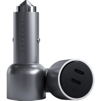 Автомобильное зарядное устройство Satechi 40W Dual USB-C PD Car Charger Space Gray