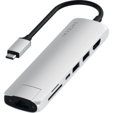 Адаптер Satechi Aluminum Type-C Slim Multi-Port with Ethernet Adapter Silver