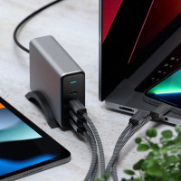 Мережевий зарядний пристрій Satechi 165W USB-C 4-Port PD GaN Charger Space Gray