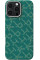 Pitaka Tactile Woven Case Monogram Green/Gold for iPhone 16 Pro