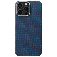 Pitaka Tactile Woven Case Monogram Dark Blue for iPhone 16 Pro Max