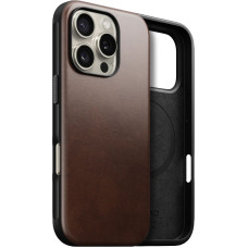 Nomad Modern Leather Case Rustic Brown Horween for iPhone 16 Pro Max