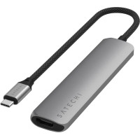 Хаб Satechi 6-in-1 USB-C Slim Multiport Adapter 4K Space Grey