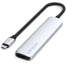 Satechi 6-in-1 USB-C Slim Multiport Adapter 4K Silver