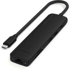 Satechi 7-in-1 USB-C Slim Multiport Adapter 4K with Ethernet Black