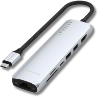 Хаб Satechi 7-in-1 USB-C Slim Multiport Adapter 4K with Ethernet Silver