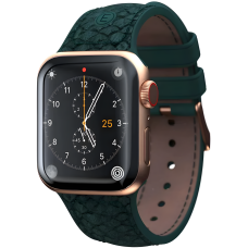 Ремінець для годинника Njord Salmon Leather Strap Dark Green for Apple Watch 41mm/40mm (SL14112)