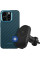 Набір чохол та автотримач Pitaka MagEZ Case Pro 4 Twill 1500D Black/Blue для iPhone 15 Pro (KI1508PPA) та Car Mount Lite Car Vent Black (CM003)