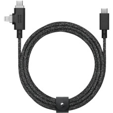 Кабель USB-C to USB-C/Lightning Native Union Belt Cable Duo Pro 240W Cosmos Black (2.4 m)