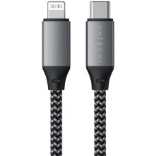 Кабель USB-C to Lightning Satechi Cable Space Gray (25 cm) (ST-TCL10M)