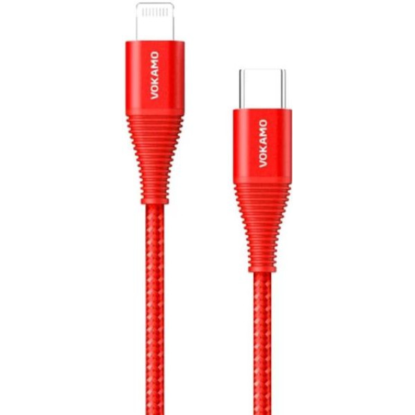 Кабель USB-C to Lightning Vokamo Luxlink Series Cable Red (1.2 m)