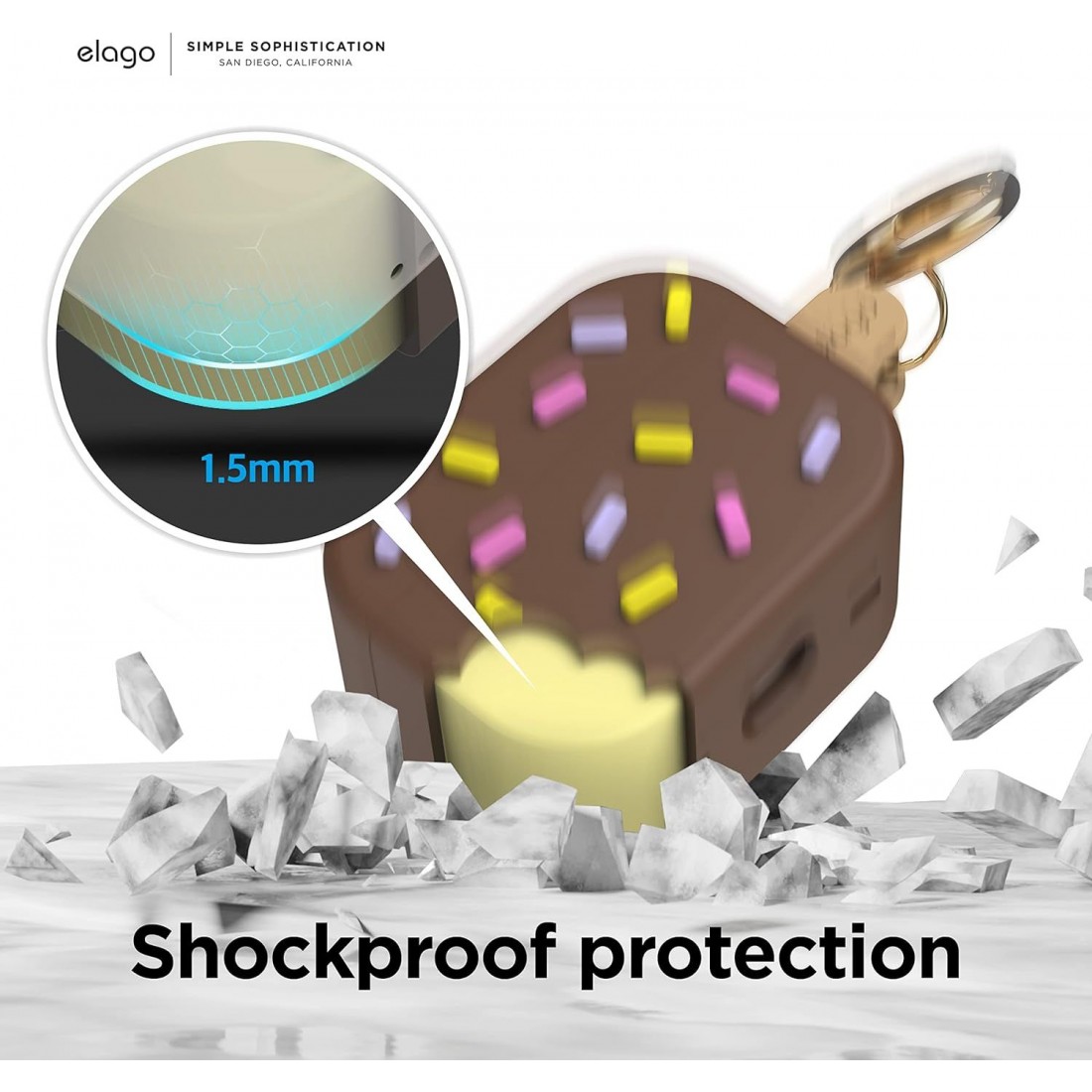 Elago Ice Cream Case Dark Brown for Airpods Pro 2nd Gen (EAPP2-ICE-DBR)