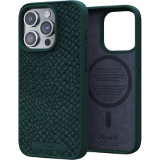 Чохол-накладка Njord Salmon Leather MagSafe Case Green для iPhone 15 Pro (NA53SL02)