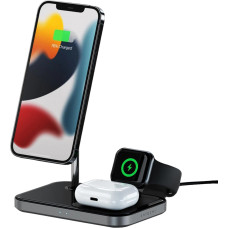 Бездротовий зарядний пристрій Satechi Aluminum Magnetic Wireless Charging Stand Space Gray