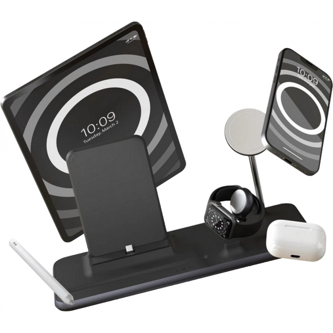 Зарядний пристрій (бездротовий) Zens MagSafe + Watch + iPad Wireless Charging Station Black (ZEDC21B/00)