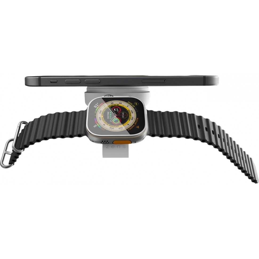 Зарядний пристрій (бездротовий) Zens MagSafe + Watch Travel Charger White (ZEDC24W/00)