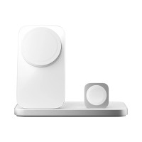 Зарядний пристрій Nomad Stand One Max Qi2 25W 3-в-1 Silver