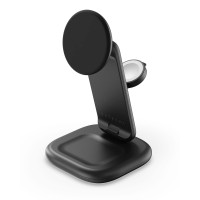 Бездротовий зарядний пристрій Satechi 3-in-1 Foldable Qi2 25W Space Gray