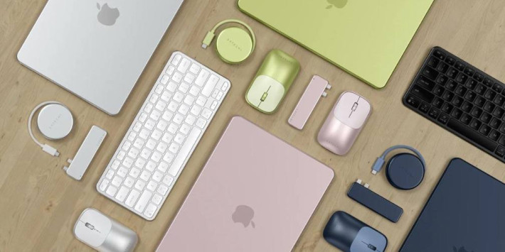Аксесуари для MacBook Neo:адаптери OntheGo, Snap Hub і миша Slim EX від Satechi