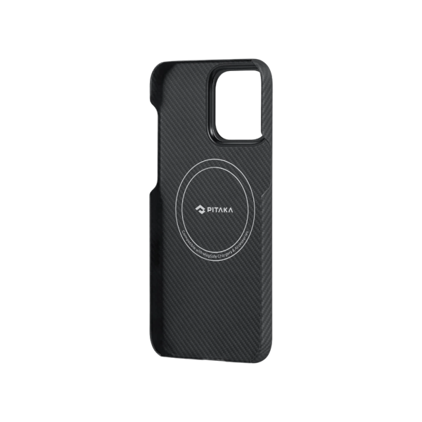 Набор чехол и автодержатель Pitaka MagEZ Case 4 Twill 600D Black/Grey для iPhone 15 Pro (KI1501PA) и Car Mount Lite Car Vent Black (CM003)