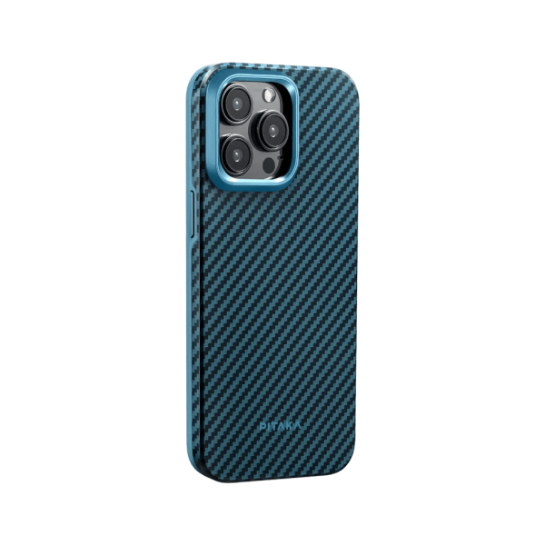 Набор чехол и автодержатель Pitaka MagEZ Case Pro 4 Twill 1500D Black/Blue для iPhone 15 Pro Max (KI1508PMPA) и Car Mount Pro 2 Car Vent Black (CM2303N)