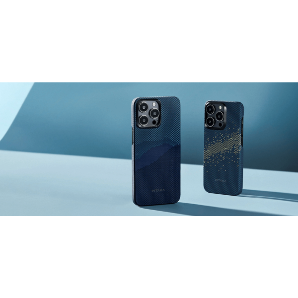 Набір чохол та автотримач Pitaka MagEZ Case 4 StarPeak Over The Horizon для iPhone 15 Pro Max (KI1502POTH) та Car Mount Pro 2 Car Vent Black (Tesla) (CM2302T)