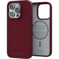 Чехол-накладка Njord Suede MagSafe Case Red для iPhone 15 Pro