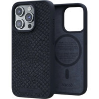 Чехол-накладка Njord Salmon Leather MagSafe Case Black для iPhone 15 Pro