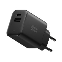 Native Union Fast GaN Charger PD 45W (1 USB-C + 1 USB-A) Port Black (FAST-PD45AC-BLK-EU)