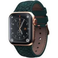 Njord Salmon Leather Strap Dark Green for Apple Watch 45mm/44mm