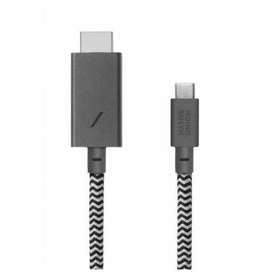 Кабель USB-C to HDMI Native Union Belt Cable Zebra (3 m) (BELT-C-HDMI-ZEB-3)