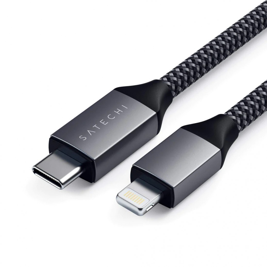 Кабель USB-C to Lightning Satechi Cable Space Gray (25 cm) (ST-TCL10M)