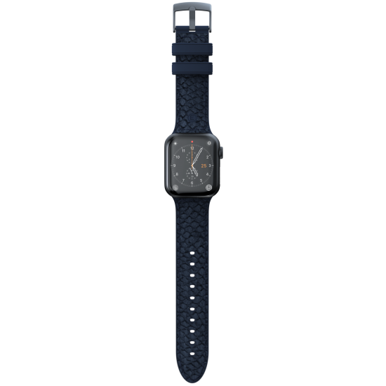 Njord Salmon Leather Strap Petrol for Apple Watch 45mm/44mm (SL14121)