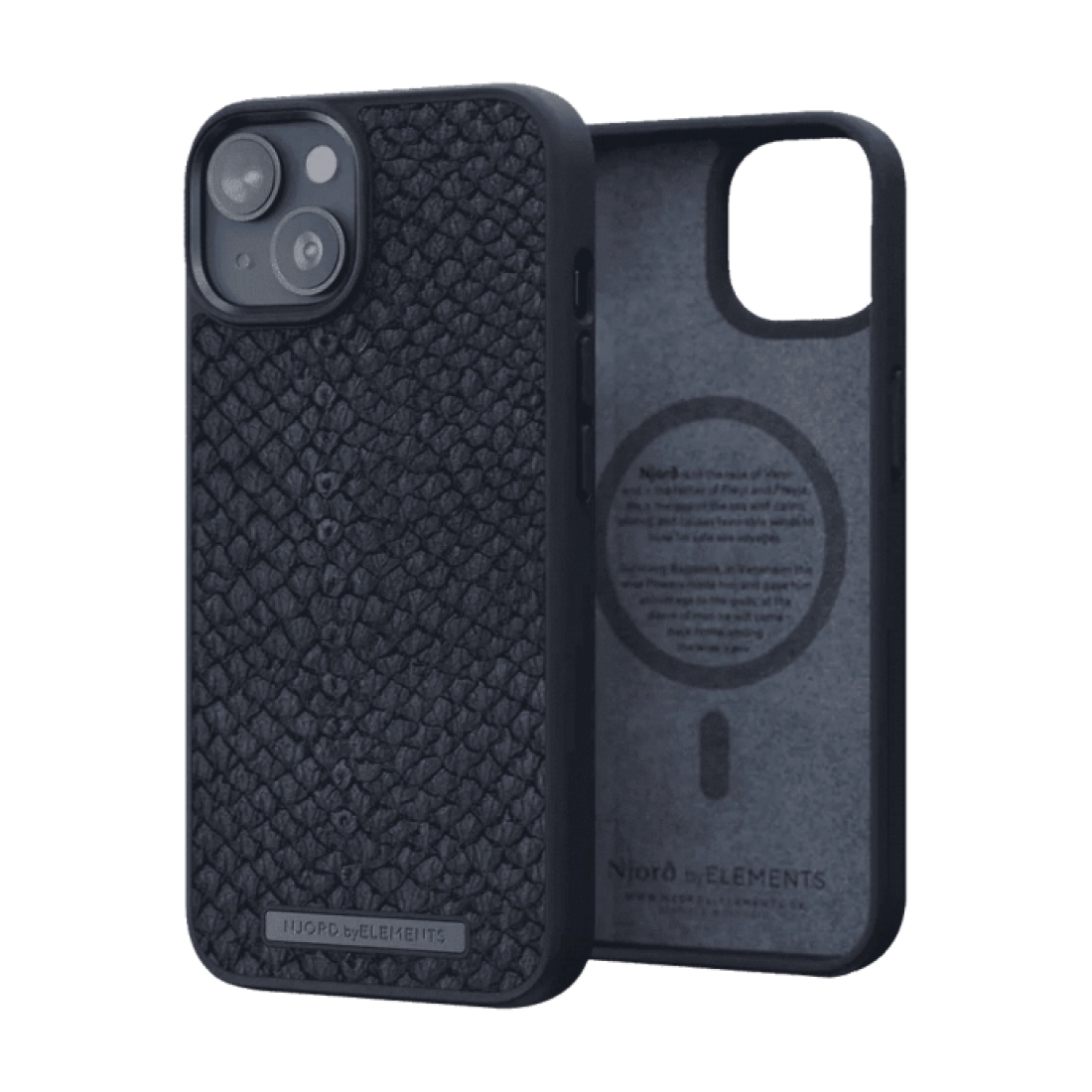 Чохол-накладка Njord Salmon Leather MagSafe Case Green для iPhone 14 Pro (NA43SL02)