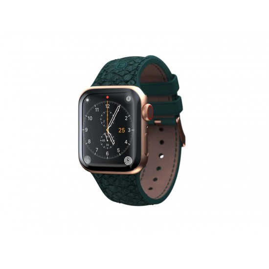 Njord Salmon Leather Strap Dark Green for Apple Watch 45mm/44mm (SL14122)