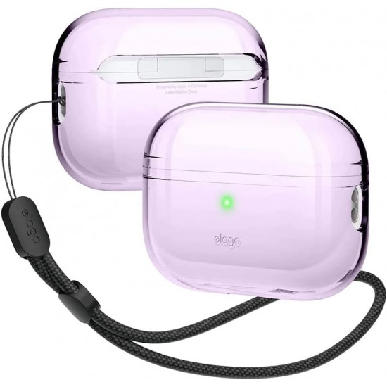 Elago Clear Case with Nylon Lanyard Lavender for Airpods Pro 2nd Gen (EAPP2CL-BA+ROSTR-LV)
