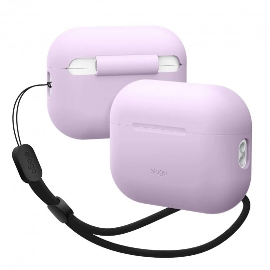 Elago Silicone Basic Case with Nylon Lanyard Lavender for Airpods Pro 2nd Gen (EAPP2SC-BA+ROSTR-LV)