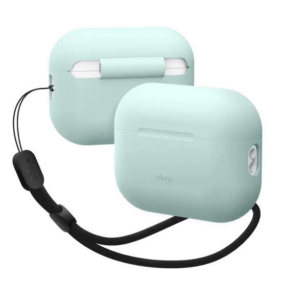 Elago Silicone Basic Case with Nylon Lanyard Mint for Airpods Pro 2nd Gen (EAPP2SC-BA+ROSTR-MT)