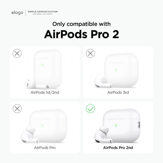 Elago Silicone Hang Case Nightglow Blue for Airpods Pro 2nd Gen (EAPP2SC-ORHA-LUBL)