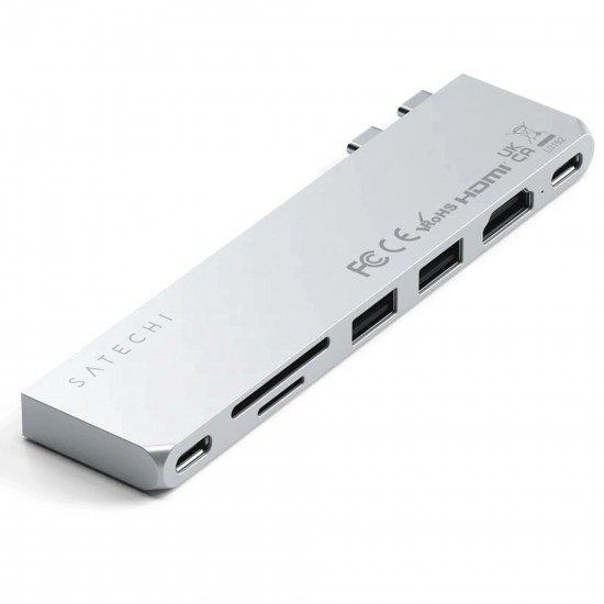 Адаптер Satechi Aluminum USB-C Pro Hub Slim Adapter Silver (ST-HUCPHSS)