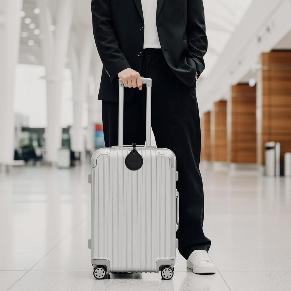 [Багажная бирка Satechi на чемодане]