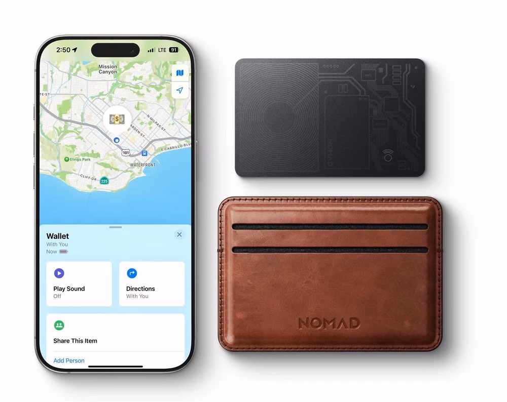 Экосистема Apple: локатор на айфоне, трекер и кошелек Nomad Card Wallet