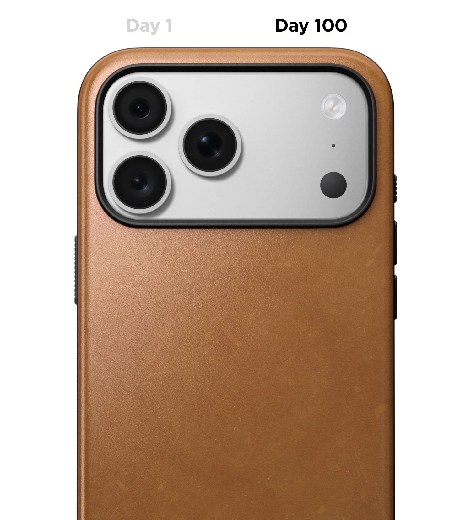 Шкіряний чохол Nomad Modern Camino English Tan після 100 днів використання з патиною