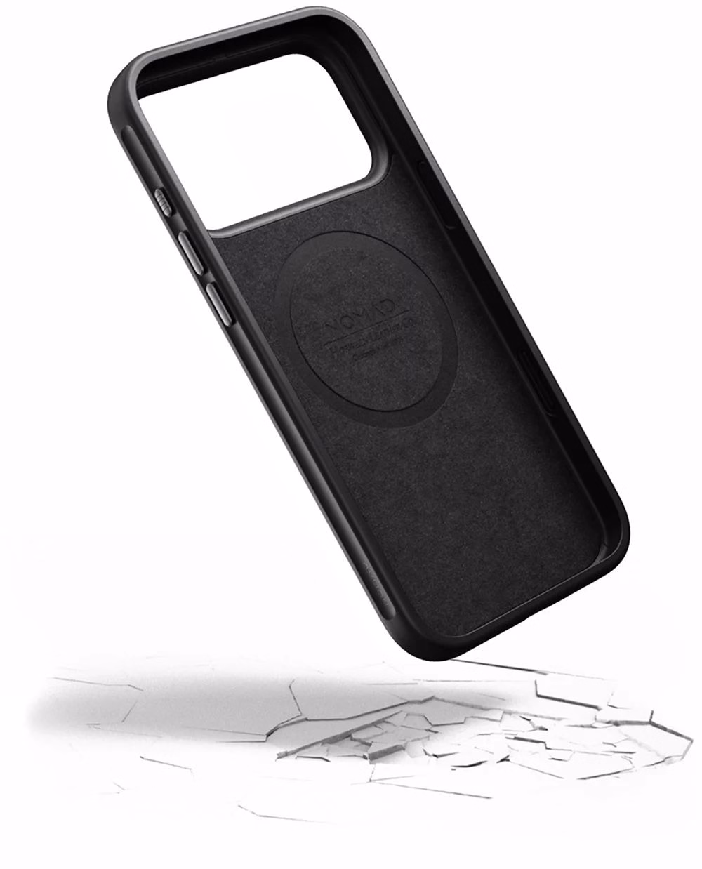 Шкіряний чохол Nomad Modern Horween Black падає на кут