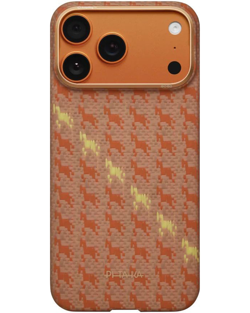 Чехол Pitaka Ultra-Slim Happiness Rides PitaTap для iPhone 17 Pro Max Amber