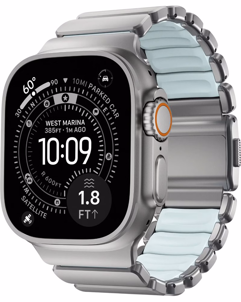 Ремінець Nomad Stratos для Apple Watch 49/46mm Natural Icy Blue Glow