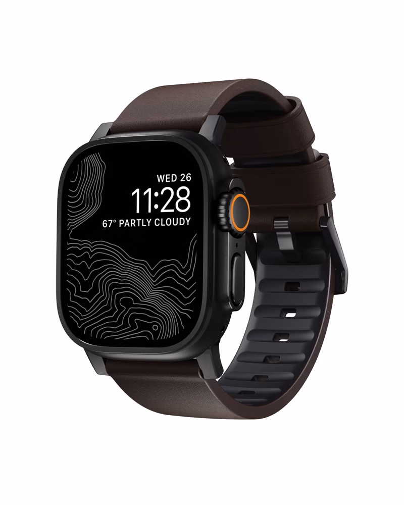 Nomad Active Band Pro Black Hardware Classic Brown 46mm/49mm